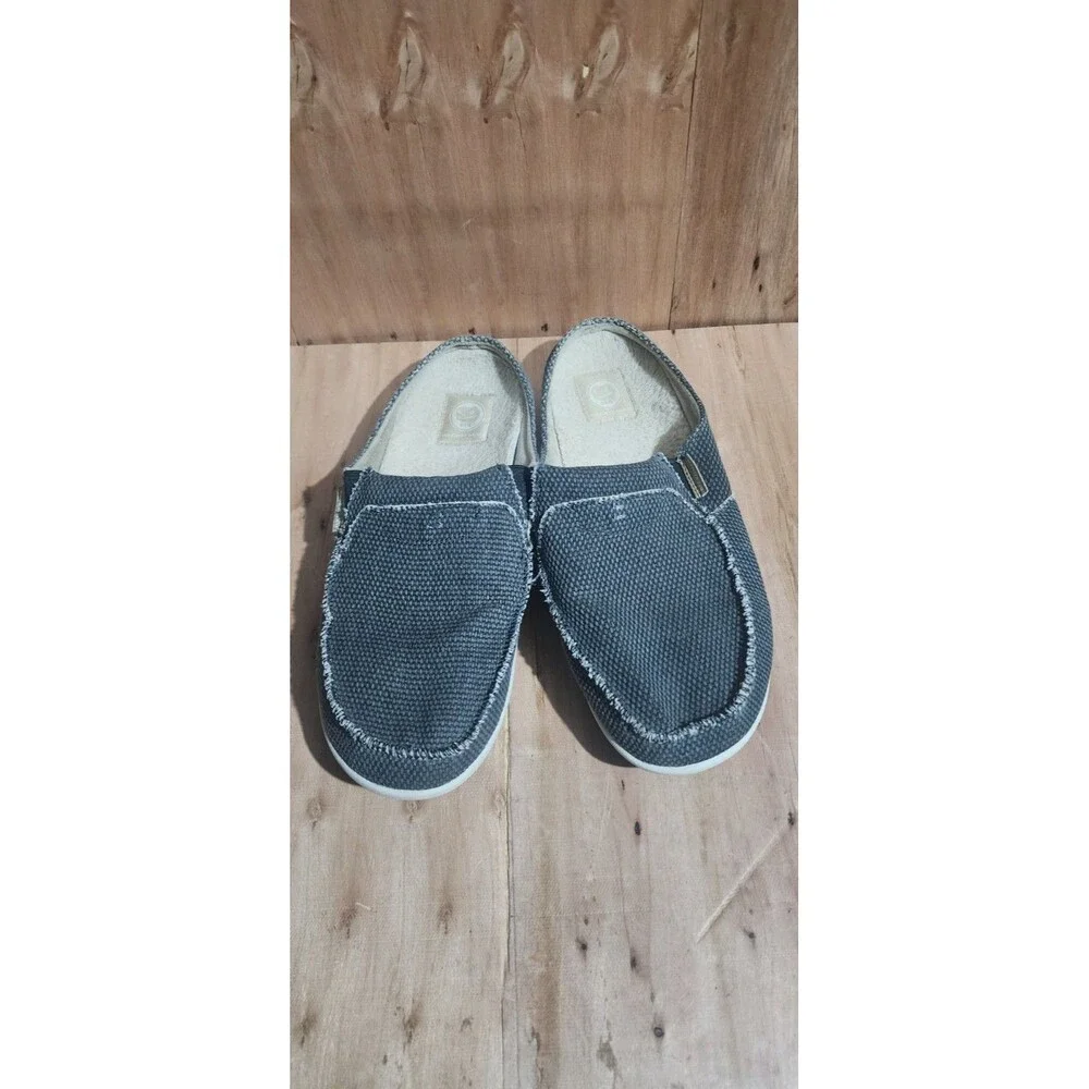 Gecko Man Mens 12 Blue Gray Casual Comfort Slip On Slide Loafer Deck Shoes